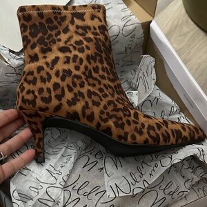 Wild Pair Brown Leopard Heeled Boots